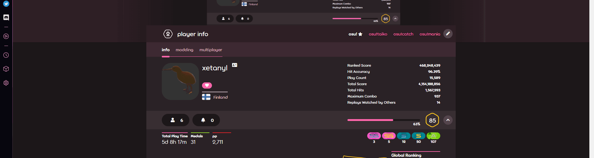 User profile banner